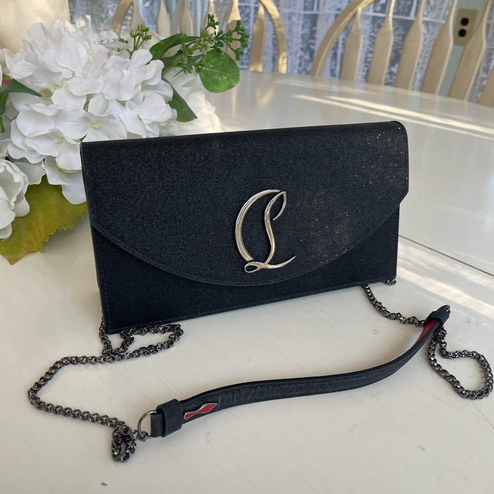 ❌SOLD❌Christian Louboutin Black Glitter Shoulder bag - Picture 3 of 13